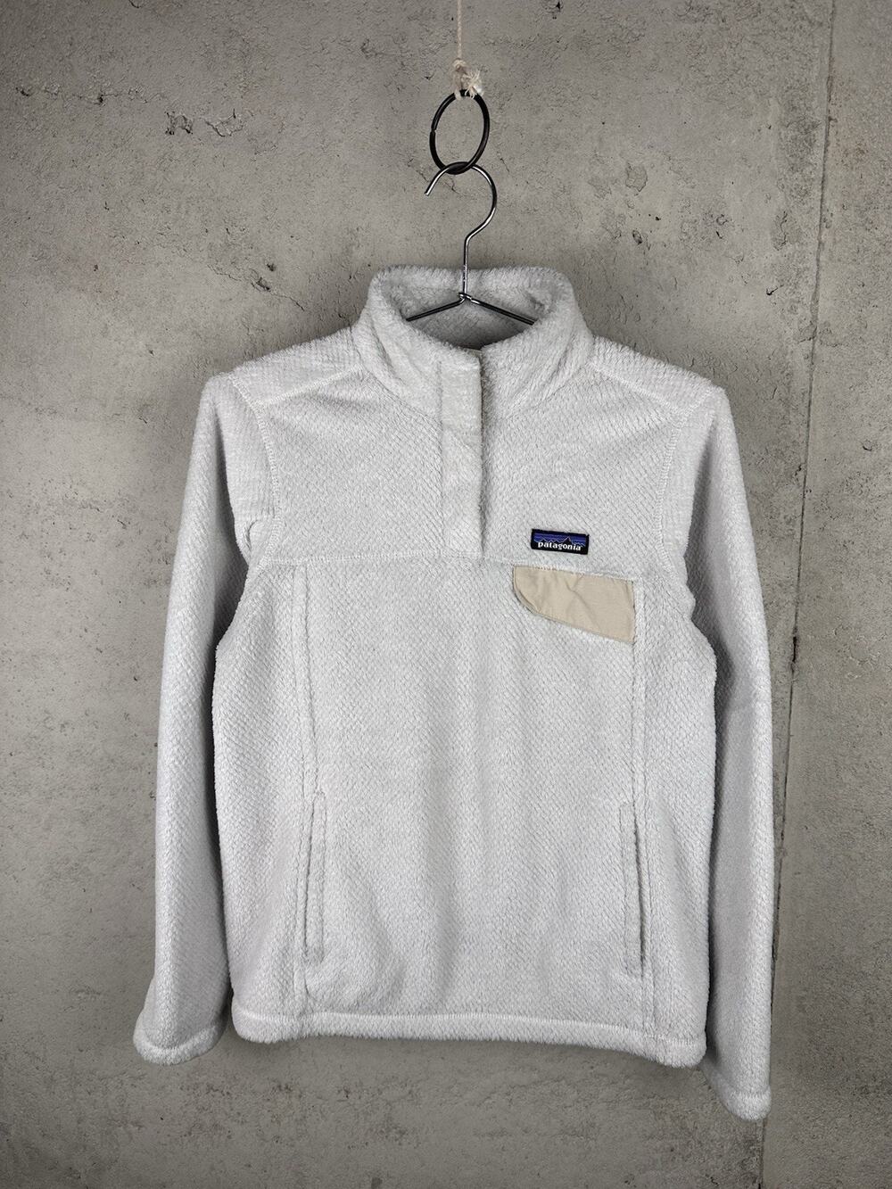 Patagonia Synchilla T-Snap Ivory Fleece Sweater Women's Size Medium Outdoor Camp